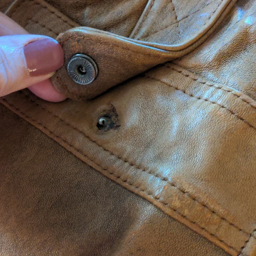 Vintage Leather Coat Jacket